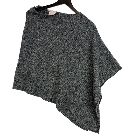 Carbon2Cobalt Sweaters - Carbon2Cobalt Womens Merino Wool Blend Poncho Sweater Gray - One Size